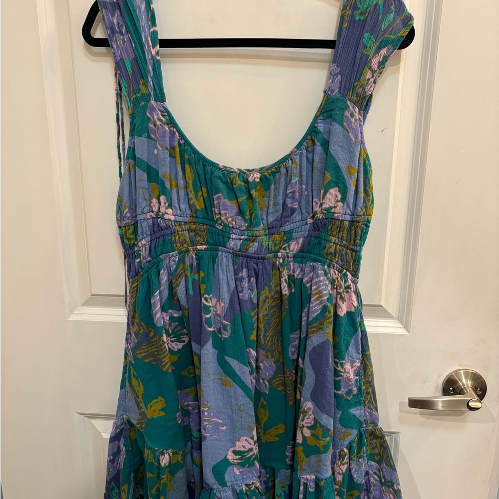 Free People Sleeveless Dress in Teal and Purple